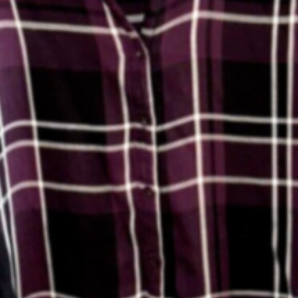 JONES NEW YORK SIGNATURE Women’s Purple Plaid Shirt - Picture 7 of 8